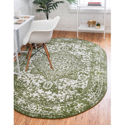 Giverny Green/White Rug