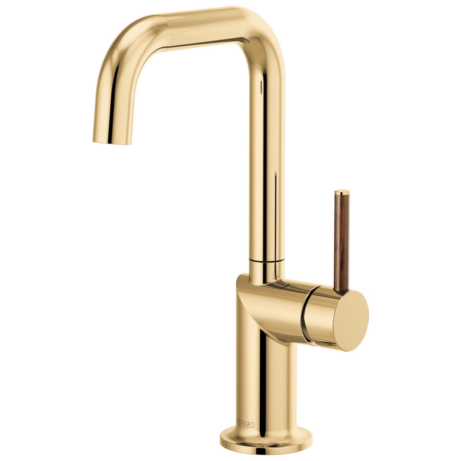 Odin® Bar Faucet with Square Spout, Polished Gold, Wood Lever