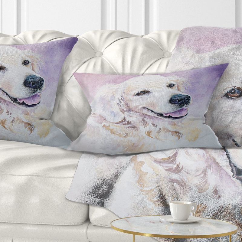 Drôle de Golden Retriever - coussin imprimé animal