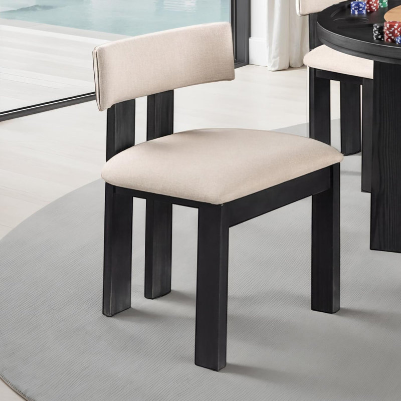 Chaise d'appoint Breighanna (lot de 2), Beige/noir