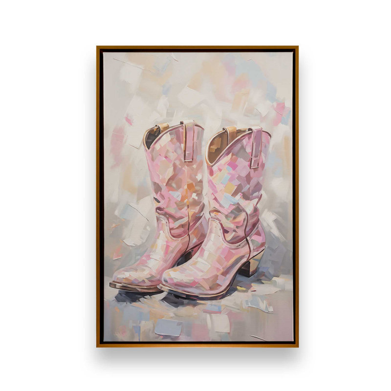 Cowgirl Essentials in Pink I, reproduction sur toile dans un cadre, Or poli, H 36,75 po x l 24,75 po