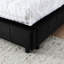 Lit double rembourré en velours noir - Structure avec et pour chambre à coucher Lit de jour Revêtement robuste pour le soutien
