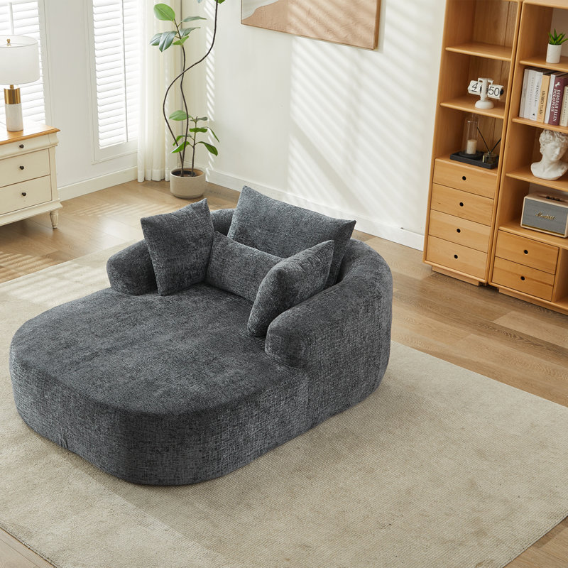 Upholstered Chaise Lounge, Grey