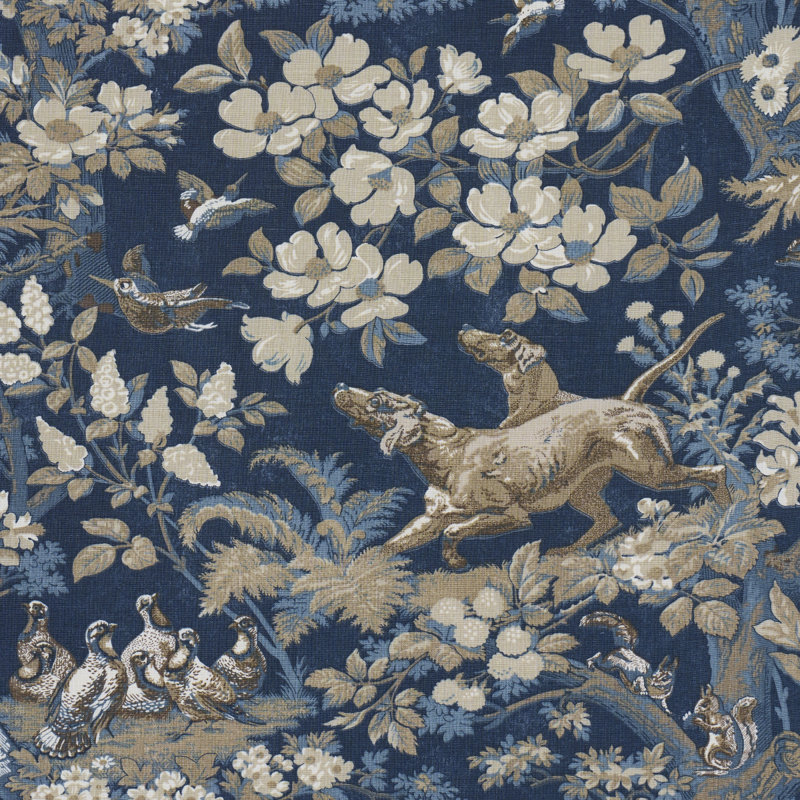 Hound Meadow Fabric, Indigo