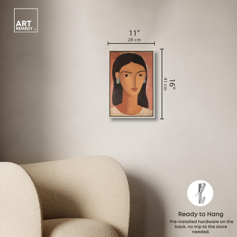 Art mural classique femme par Art Remedy, Cadre argenté, 16" H x 11" W