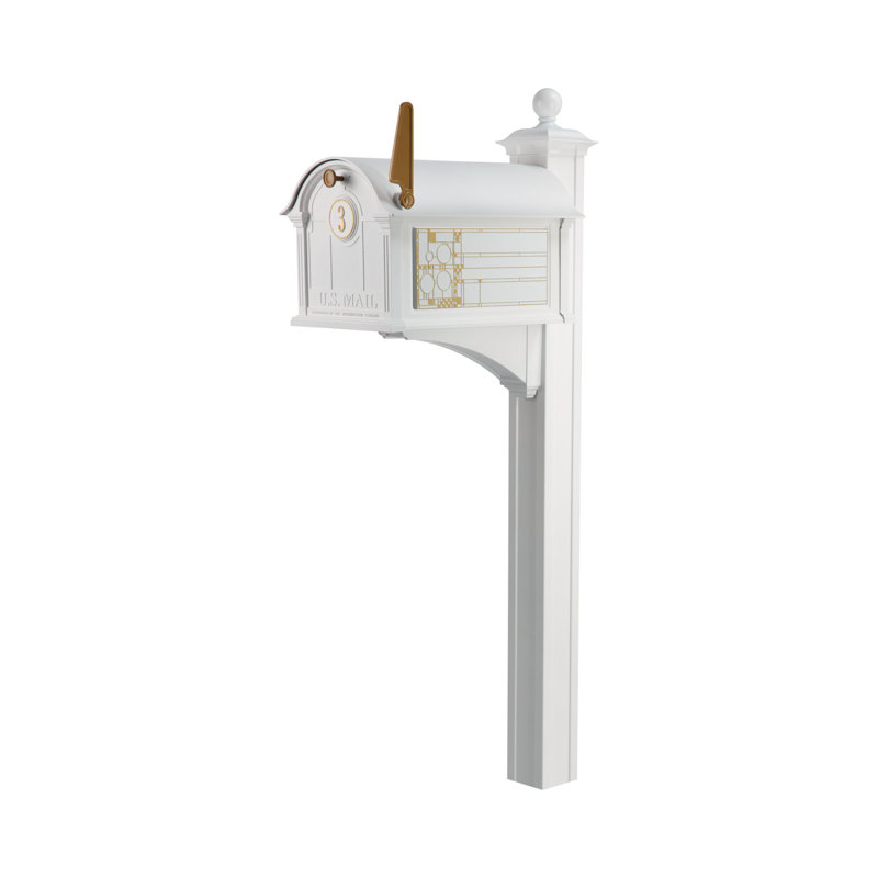 Package: Balmoral Mailbox Frank Lloyd Wright Coonley Package #2 (Balmoral Mailbox, Post,Personalized Door Medallion, Non-Personalized Coonley Sides)