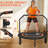 48" Foldable Mini Trampoline,Max Load 550Lbs Indoor Trampoline,With 4 Level Adjustable Foam Handle And Resistance Bands,Adult Exercise Trampoline For Home, Garden, And Gym-114292824