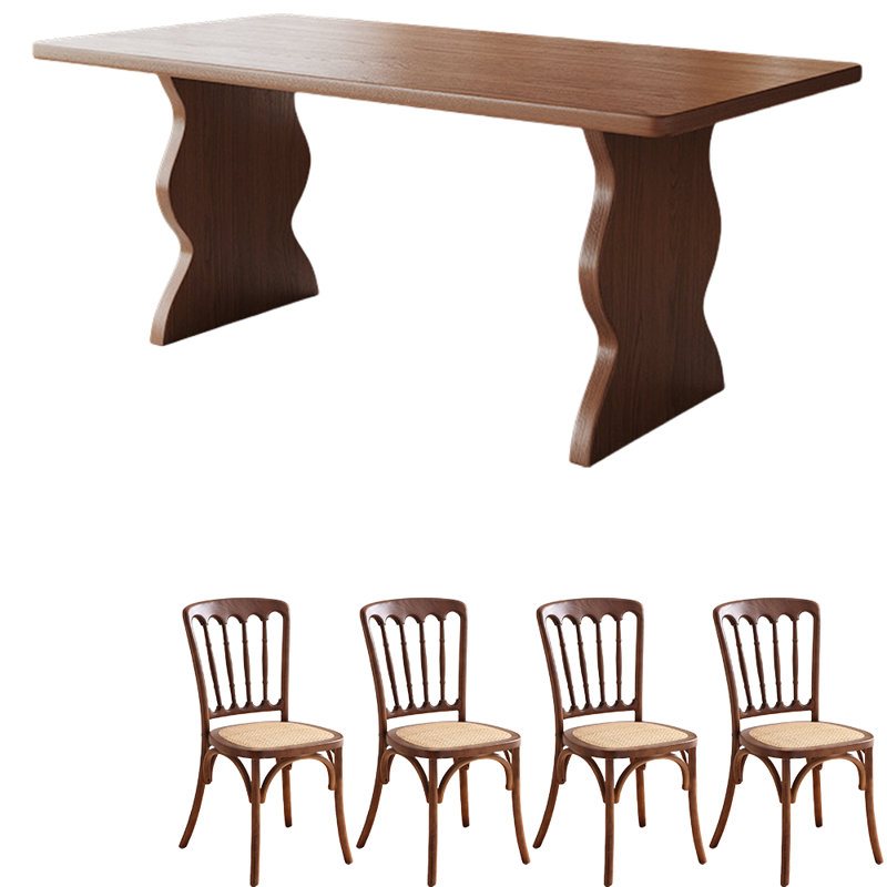 Ensemble de salle à manger en bois de frêne brun, H 29,9 po x L 78,7 po x l 34,6 po