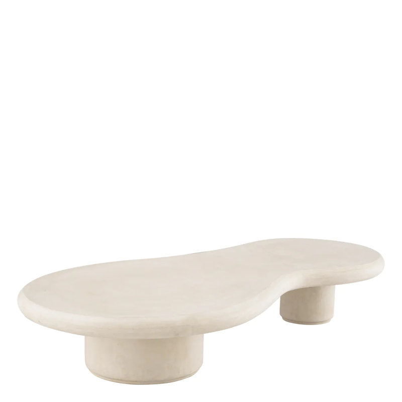 Erato Outdoor Free Form Coffee Table, Cream