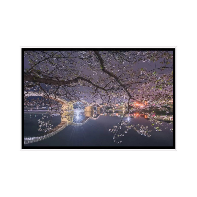 Spring In Japan VI by Daniel Kordan - Print on Canvas, 101.6 cm H x 66.04 cm W, White Framed