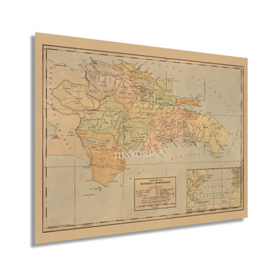 " 1910 Dominican Republic Map Poster "