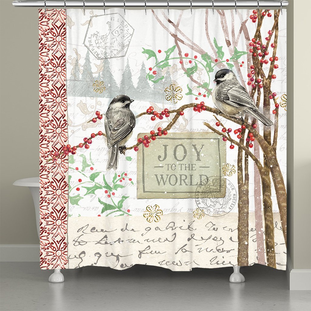 The Holiday Aisle® Christmas Birds Shower Curtain | Wayfair