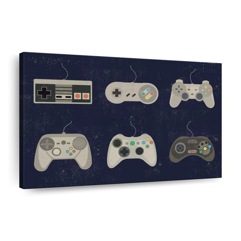 " Video Game Controller Evolution " by Logic Nerds, 20'' W x 30'' H, Canvas