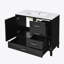 Meuble-lavabo moderne 36 po avec cadre en pin massif, 1 porte à fermeture douce et 3 tiroirs, armoire de rangement moderne-348801141