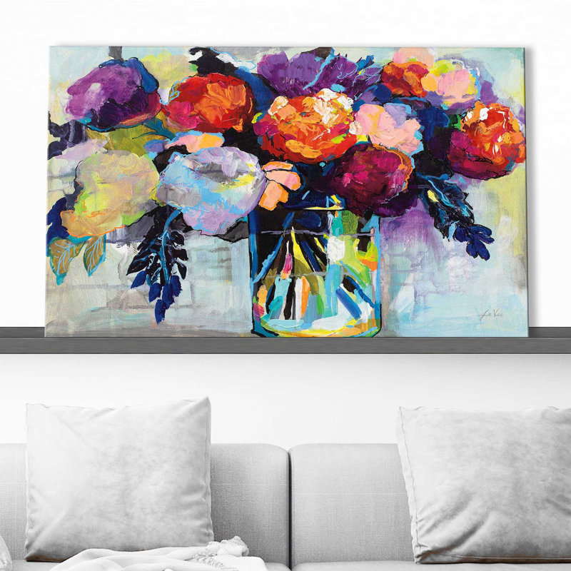 Anniversaire - peinture, H 36 po x l 60 po x P 1,5 po, Toile tendue