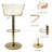 15.75" Velvet Swivel Bar Stool With Gold Frame & Footrest, Adjustable Height Princess Vanity Chair With Backrest, Soft Padded Makeup Chair For Bedroom, Salon, Kitchen Island