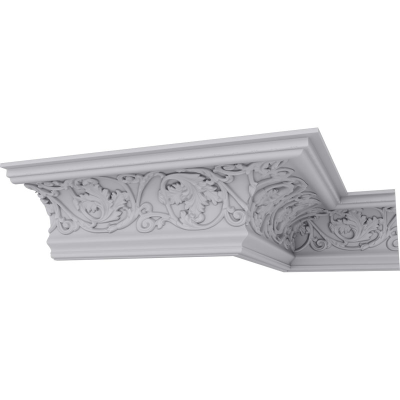 Ekena Millwork 9 in. x 7-3/4 in. x 94-1/2 in. Polyurethane Neuveau Crown Moulding