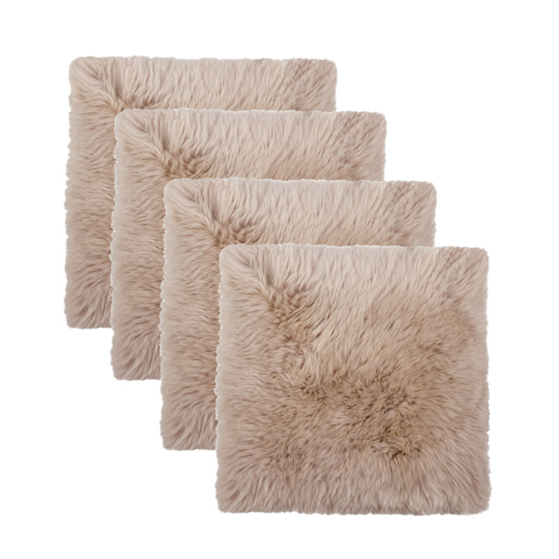 Coussin de chaise en peau de mouton, Taupe
