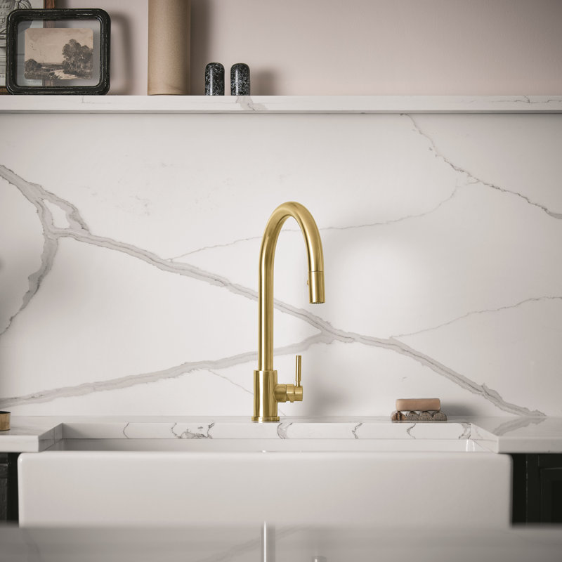Holborn Pull-Down Touchless Kitchen Faucet, Satin English Gold