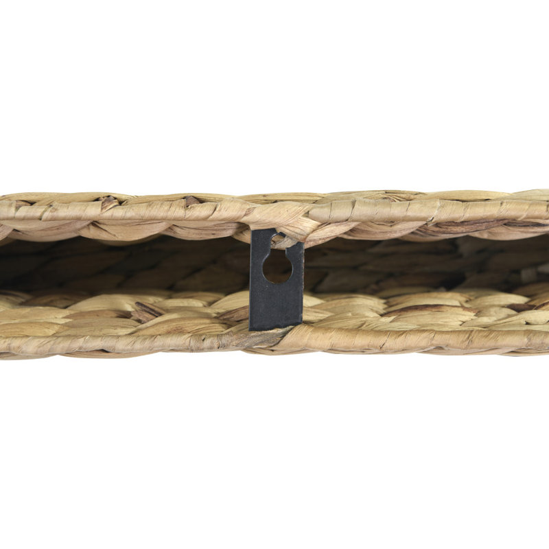 Tablette murale en jacinthe d'eau tissée à la main, H 2 po x l 23,5 po x P 4,75 po, Brun