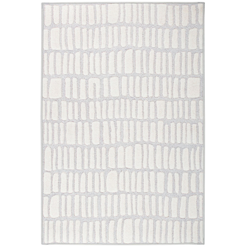 Roark Ivory Machine Washable Rug, Rectangle 4' x 6'
