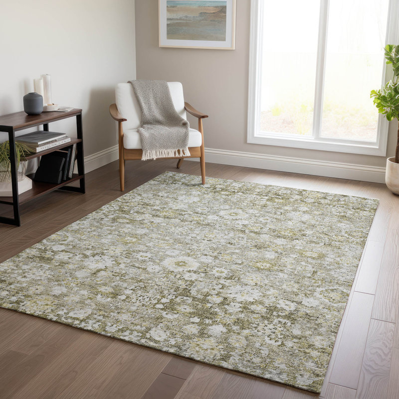 Kaylani Washable Floral Indoor / Outdoor Rug, Rectangle 8' x 10'