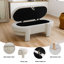 Pouf de salon en tissu imprimé blanc cassé de 122 cm