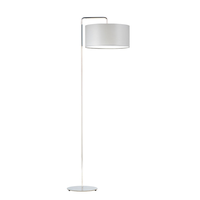 Janisse 156cm Traditional Floor Lamp, Light Gray, Silver