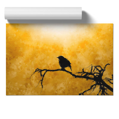 Bird at Sunset Painting - Frameless Print
