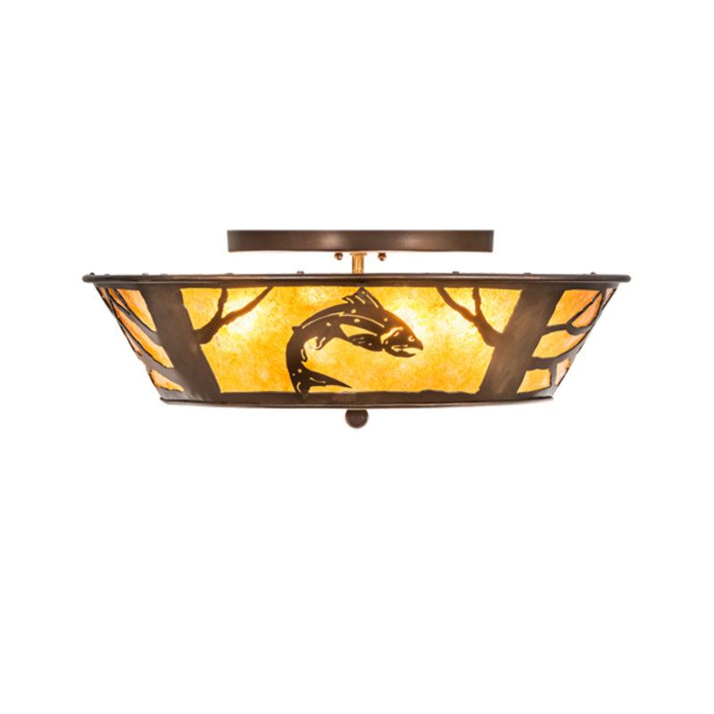 Leaping Trout 4 - Light Flush Mount