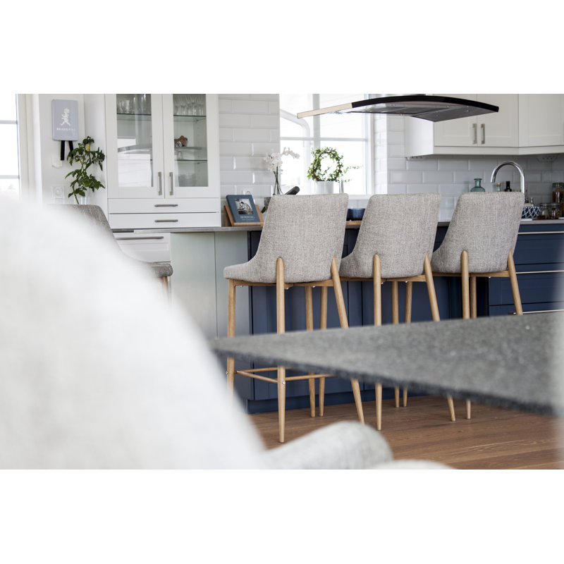 Metzger Upholstered Counter Stool, Light Grey