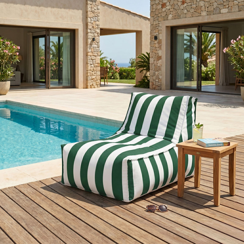 Fauteuil à billes rembourré intérieur / extérieur McLellen, Vert