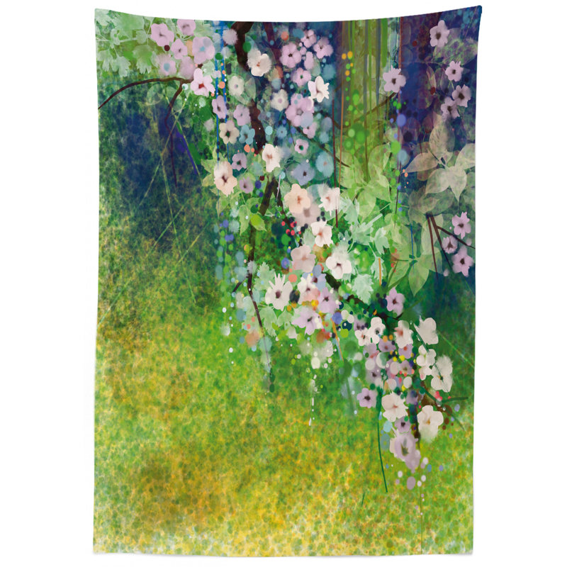 Flower Tablecloth, 90" L x 60" W