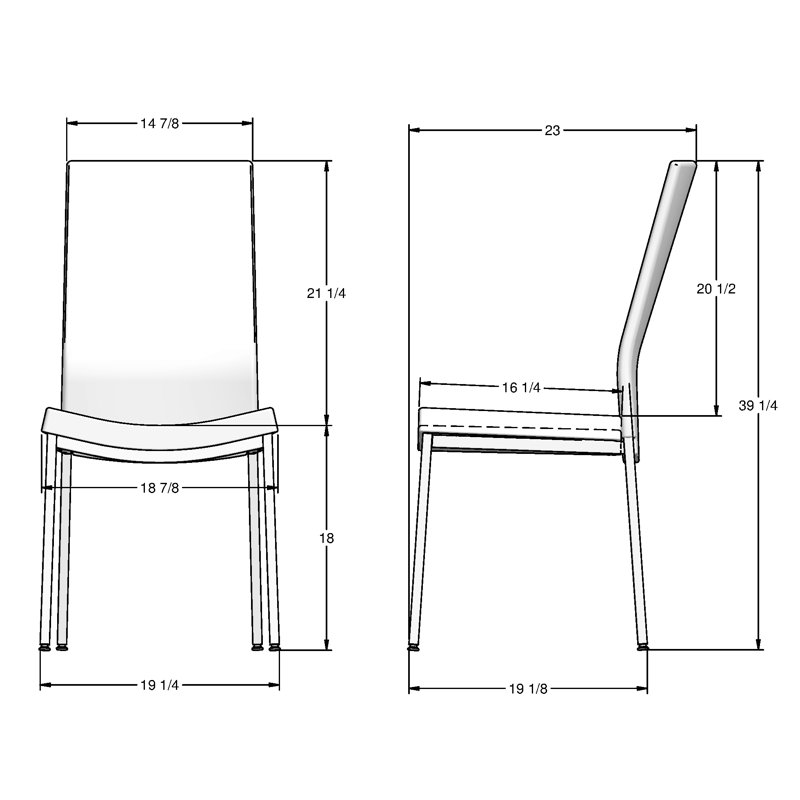 Chaise Gatrell, Noir, gris