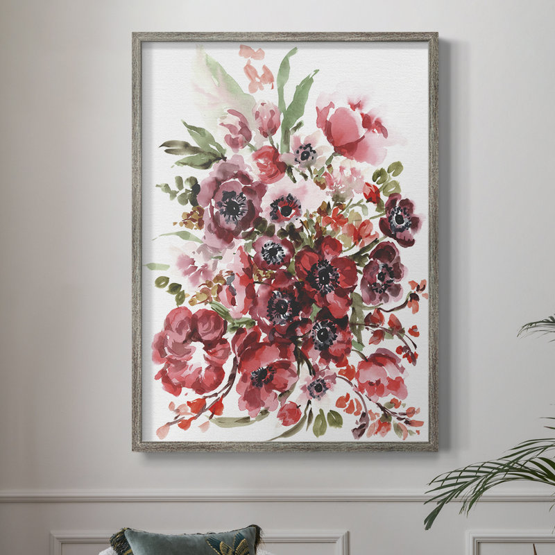 «Islandais Poppies II», reproduction encadrée - bois massif, H 21 po x l 17 po