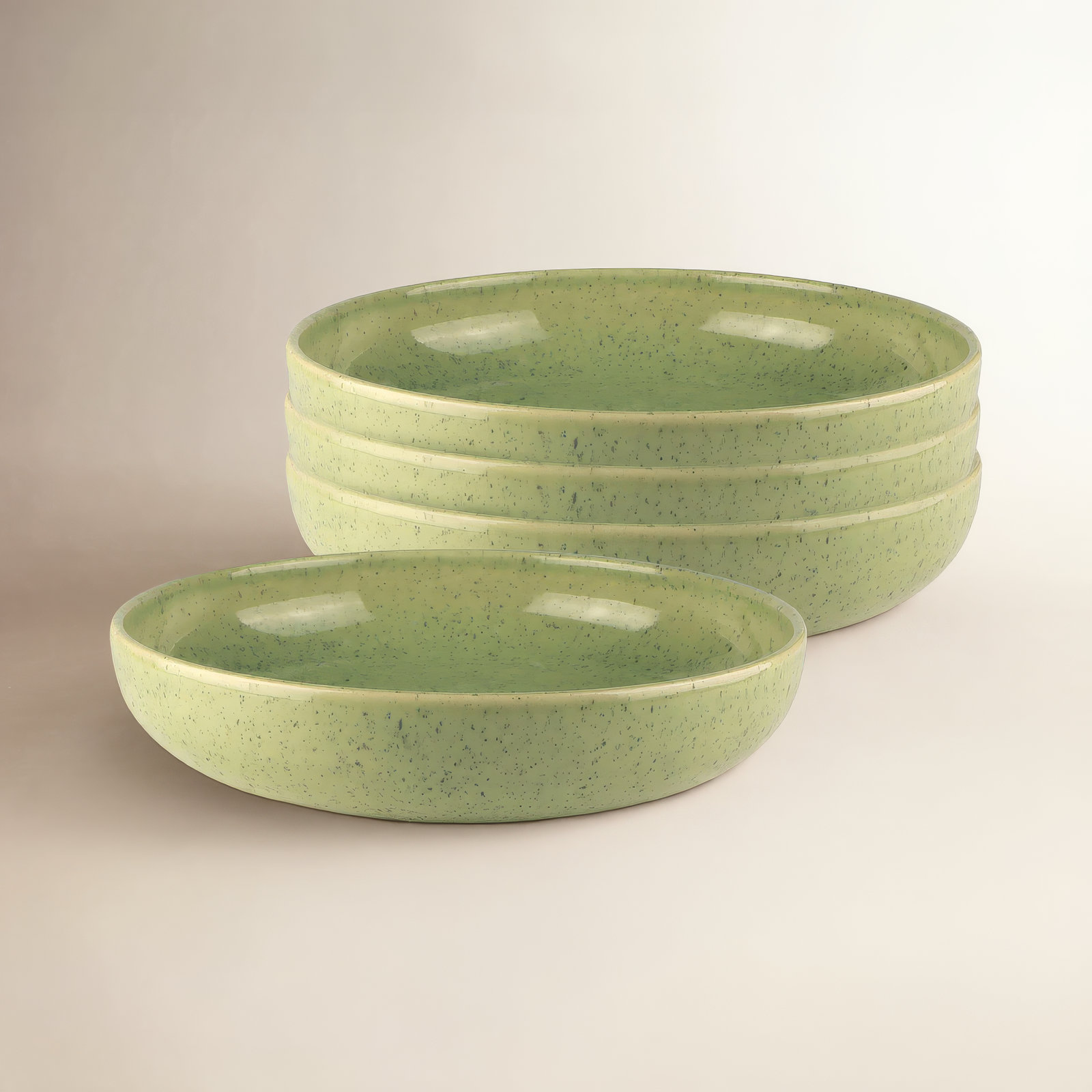 Kisung 40oz. Stoneware Pasta Bowl, Green