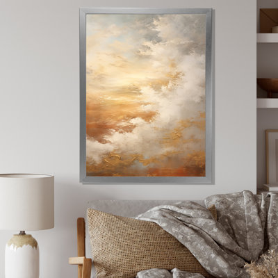 Nuage de minimalisme beige sur toile