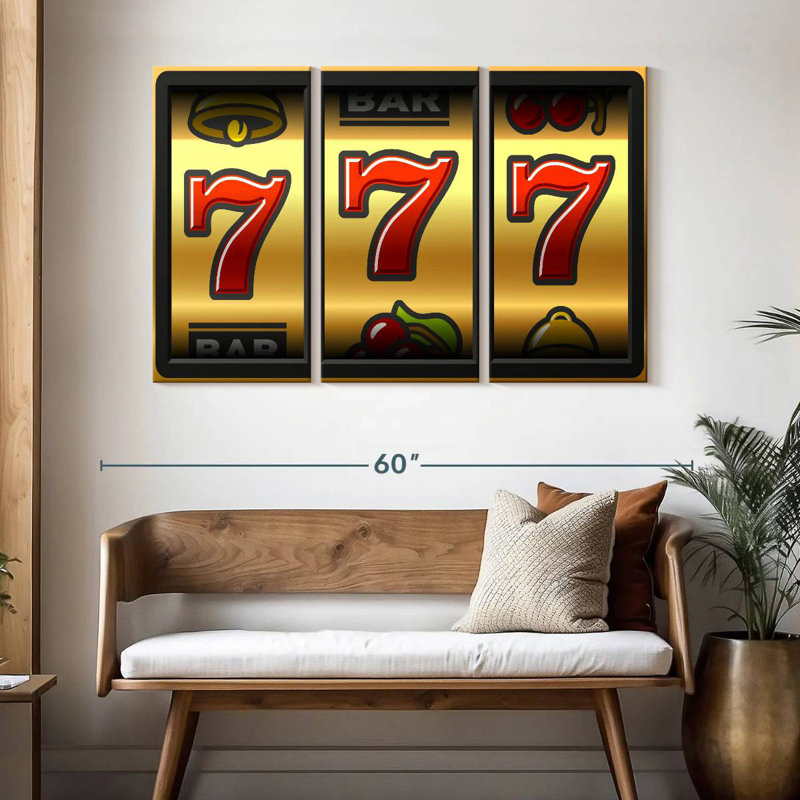 Senne Lucky Winning Slot Machine, 32" H x 50" W