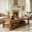Table basse rectangulaire en bois massif-1998367721