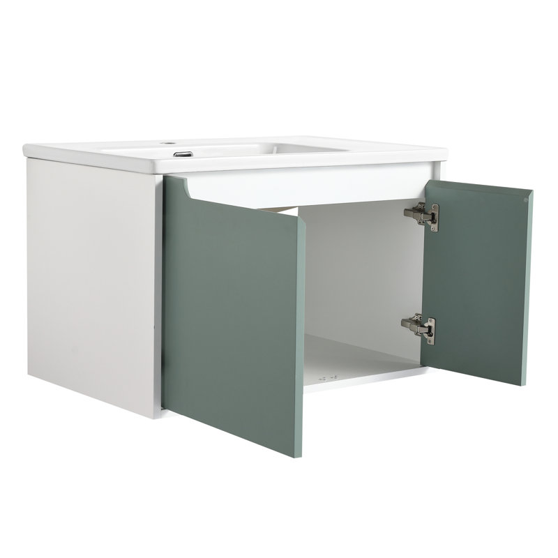 Armoire de salle de bain 36 po - Meuble-lavabo en céramique 36 po Mint Hue