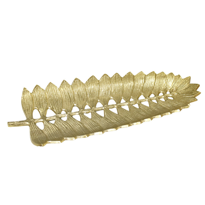 Bayou Breeze Izola Aluminum Tray, Gold