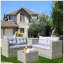 Ensemble de canapé modulaire d'extérieur en rotin et osier 4 pièces avec boîte de rangement
