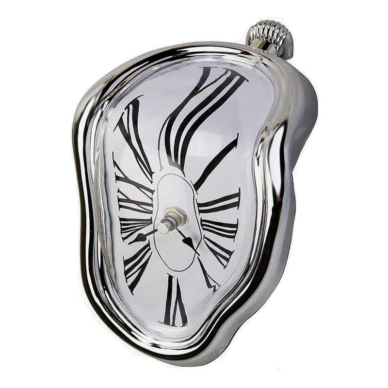 Roman Numeral Mechanical Tabletop Clock, Silver