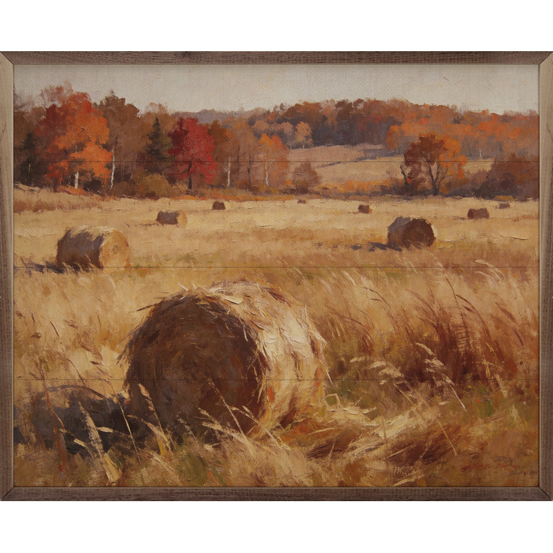 Champ d'automne roulant avec balles de foin, H 8 po x l 10 po