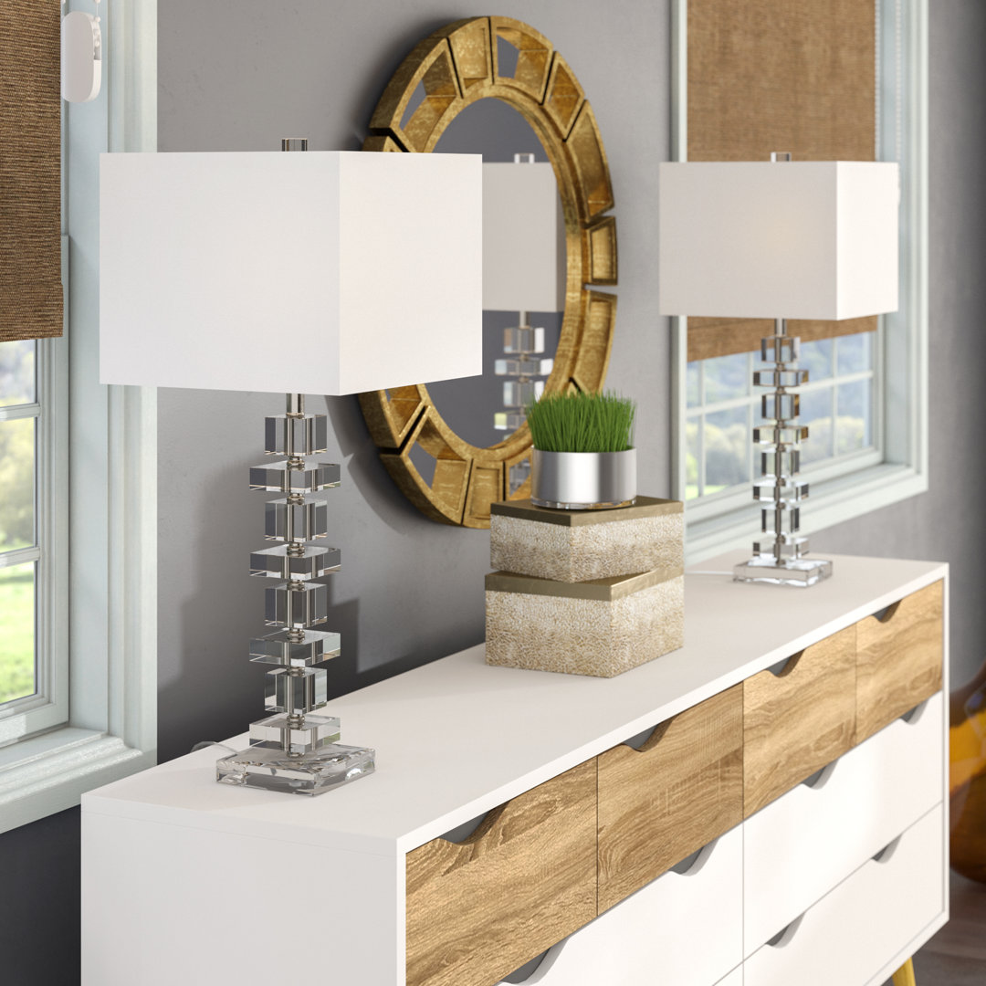 Maariyah Crystal Table Lamp (Set of 2) Everly Quinn