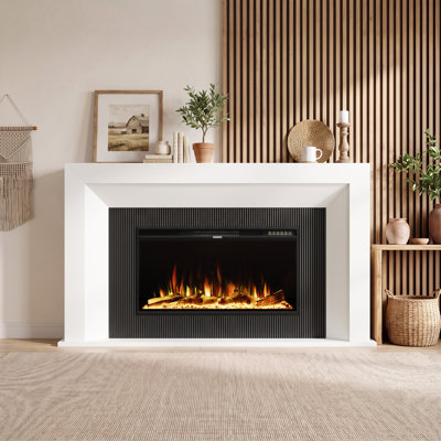 Meuble télé 65,75 "avec foyer, télécommande et protection contre la surchauffe