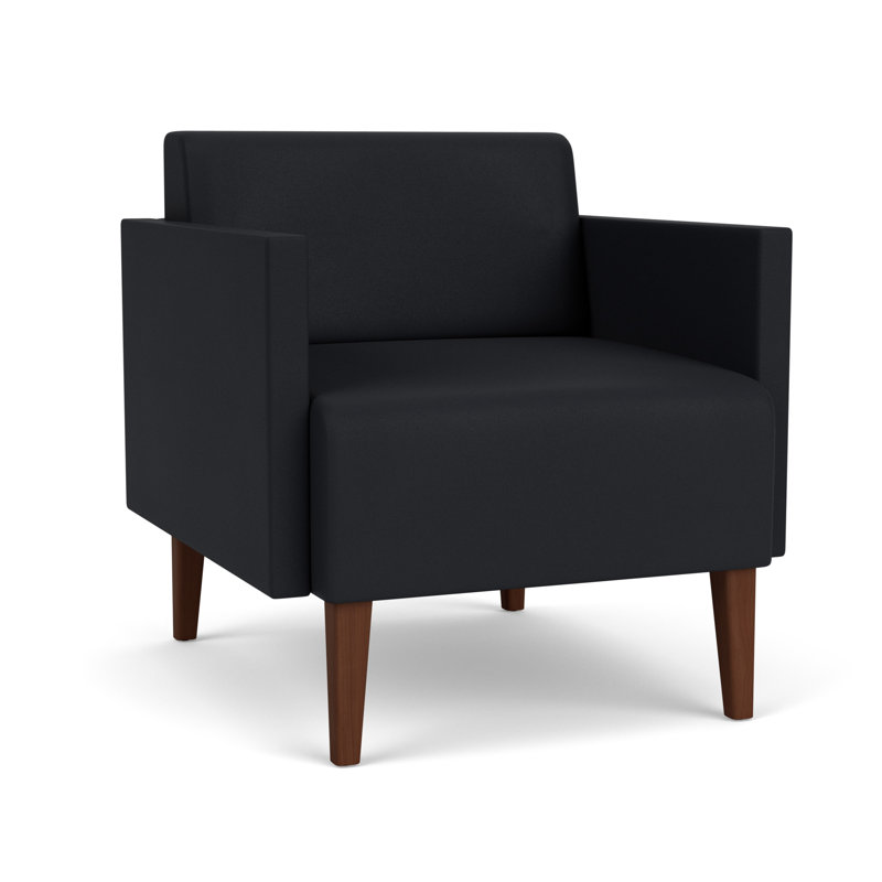 Chaise d'invité de luxe Luxe, Bois de noyer, Noir Modena