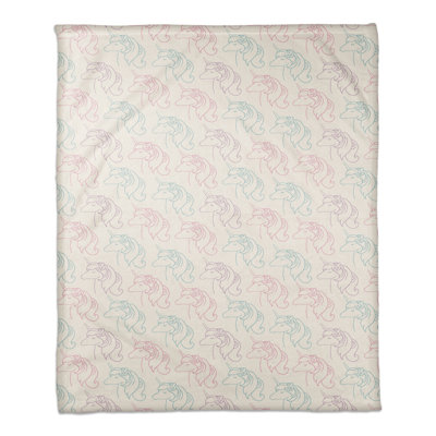 Jeté polaire coloré à motif licorne