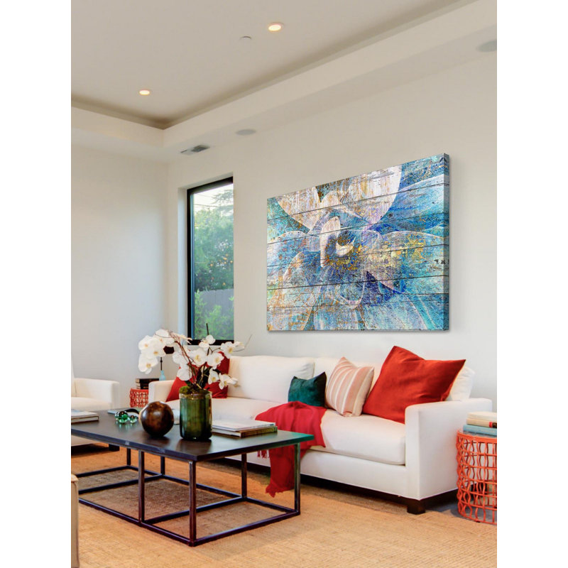 « gold blue succulent » par irena orlov, reproduction d’art sur toile tendue, 16 po x 24 po