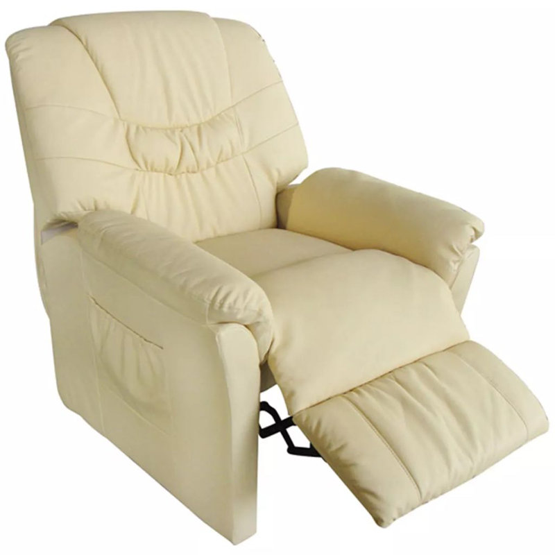 Fauteuil de massage en similicuir, Crème